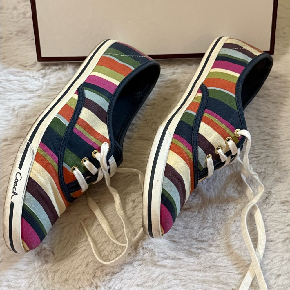 Coach Audrina in Multi Stripe Canvas Sneakers - Picture 7 of 14